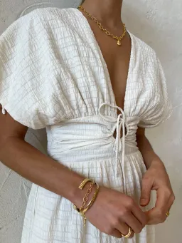 Sovere Lucid Midi Dress in Porcelain Size 10 / M for rent on The Volte - image 6