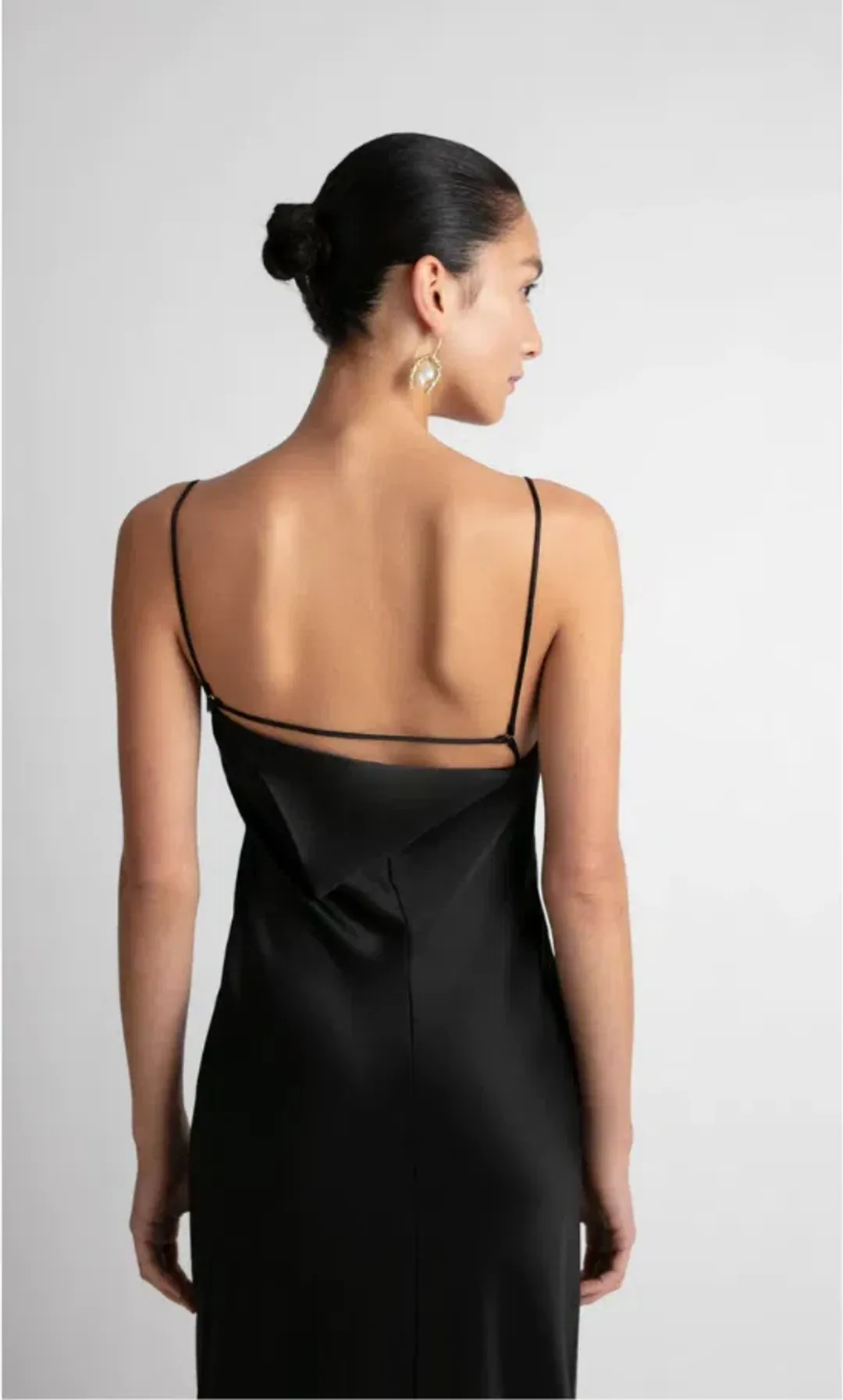 Camilla and Marc Miranda Square Neck Satin Maxi Dress Black Size 6 for rent on The Volte - main image