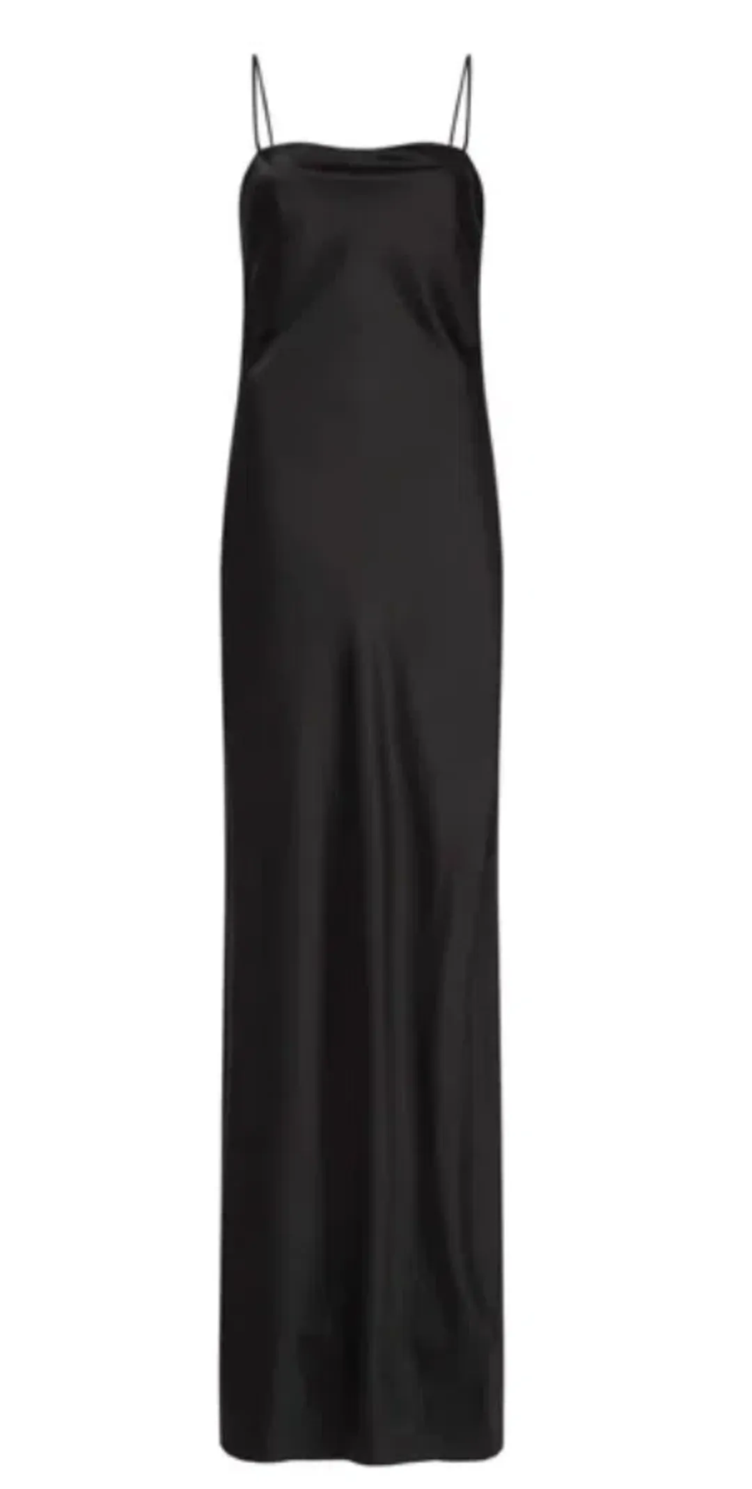 Camilla and Marc Miranda Square Neck Satin Maxi Dress Black Size 6 for rent on The Volte - main image
