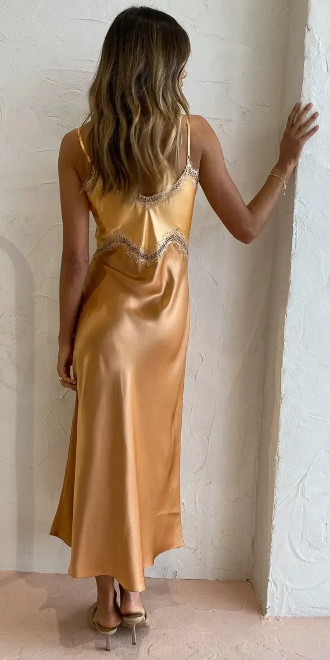 Ginia Hope MIdi Dress Nectarine/Sandstone Size 8 / XS for rent on The Volte - main image