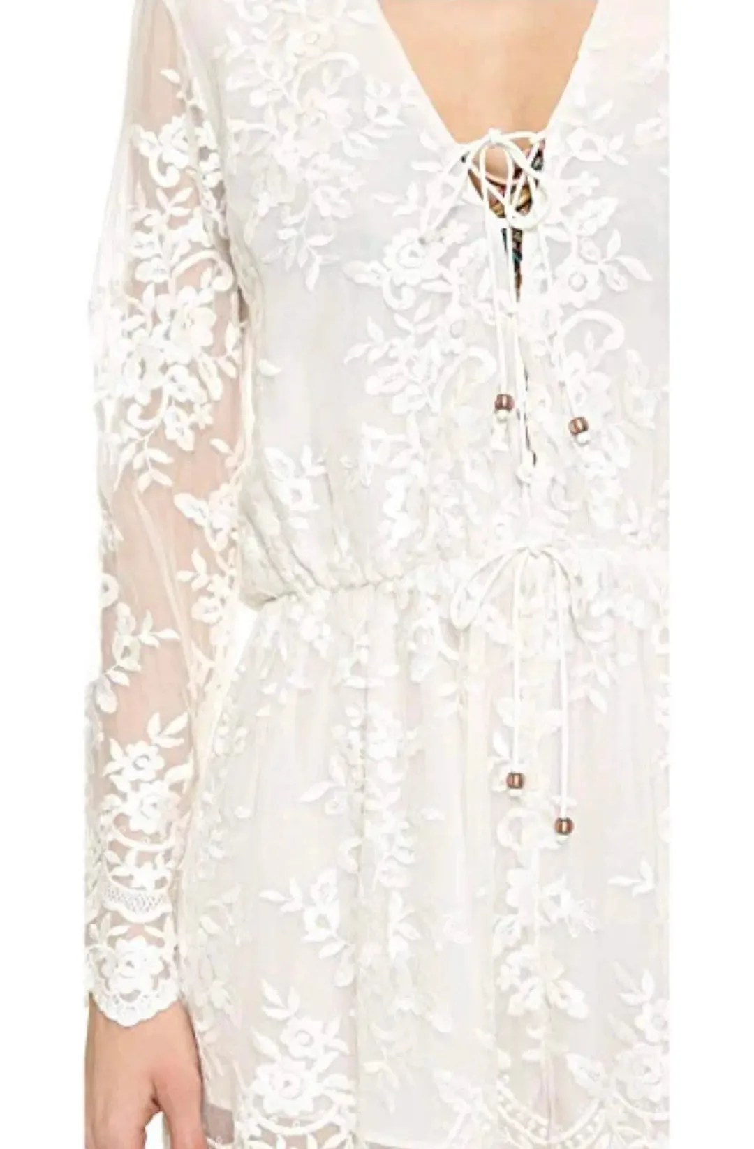 Zimmermann Roza Silk Veil Gathered Dress White With Slip Size 3/AU 14 for rent on The Volte - main image