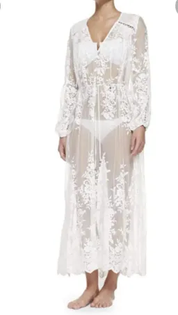 Zimmermann Roza Silk Veil Gathered Dress White With Slip Size 3/AU 14 for rent on The Volte - image 5
