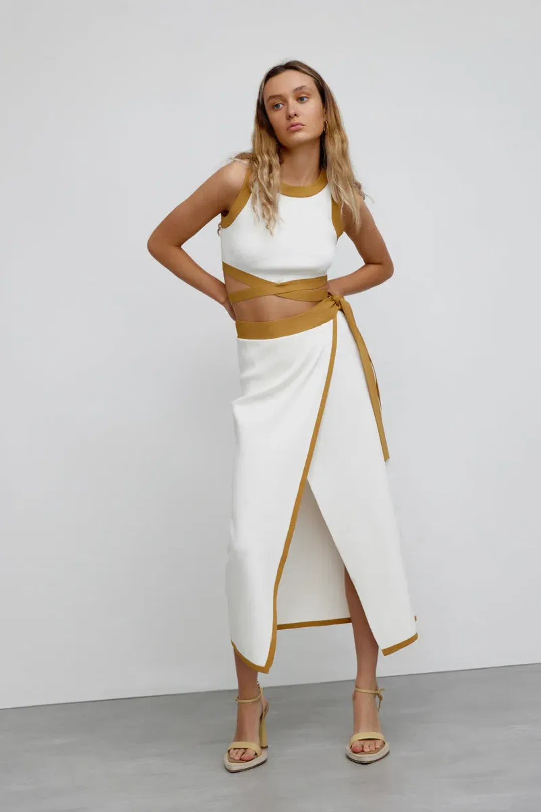 Significant Other Anna Skirt & Top Set Cream with Almond Bind Size 10 for rent on The Volte - main image