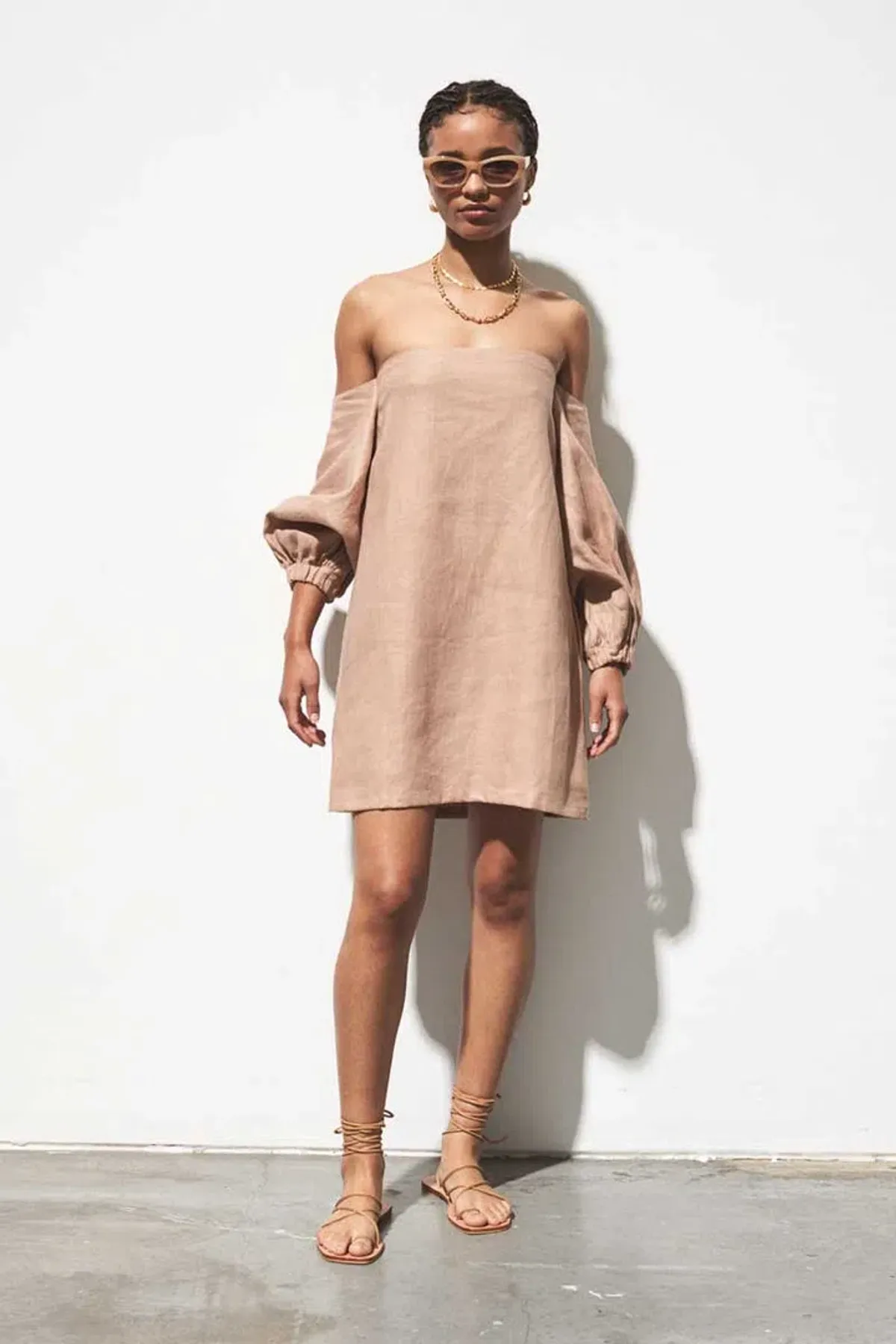 Maurie & Eve Acme Dress in Tan Size 8  for rent on The Volte - main image