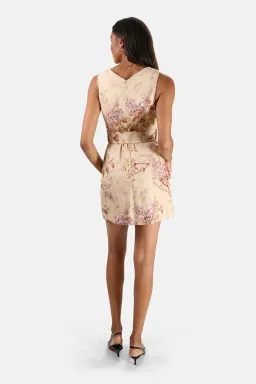 Zimmermann Sabotage Belted Mini Dress Cream Wisteria Size 0/Au 8 for rent on The Volte - image 3