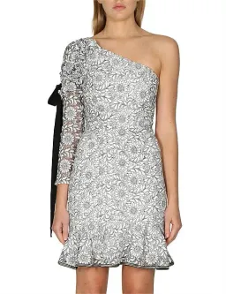 Rebecca Vallance Sophia One Shoulder Dress White Floral Size 8 for rent on The Volte - image 3