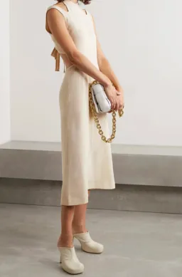 Dion Lee Tie Back Cut Out Crepe Midi Dress Cream Size M/Au 10 for rent on The Volte - image 1