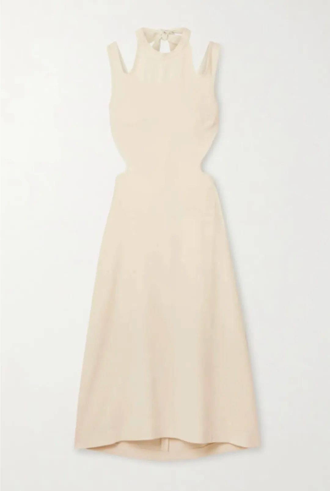 Dion Lee Tie Back Cut Out Crepe Midi Dress Cream Size M/Au 10 for rent on The Volte - main image