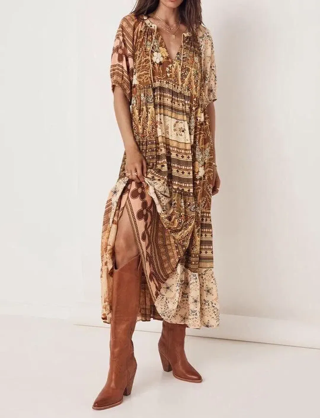 Spell Renew Patchwork Gown Sunrise Size S for rent on The Volte - main image