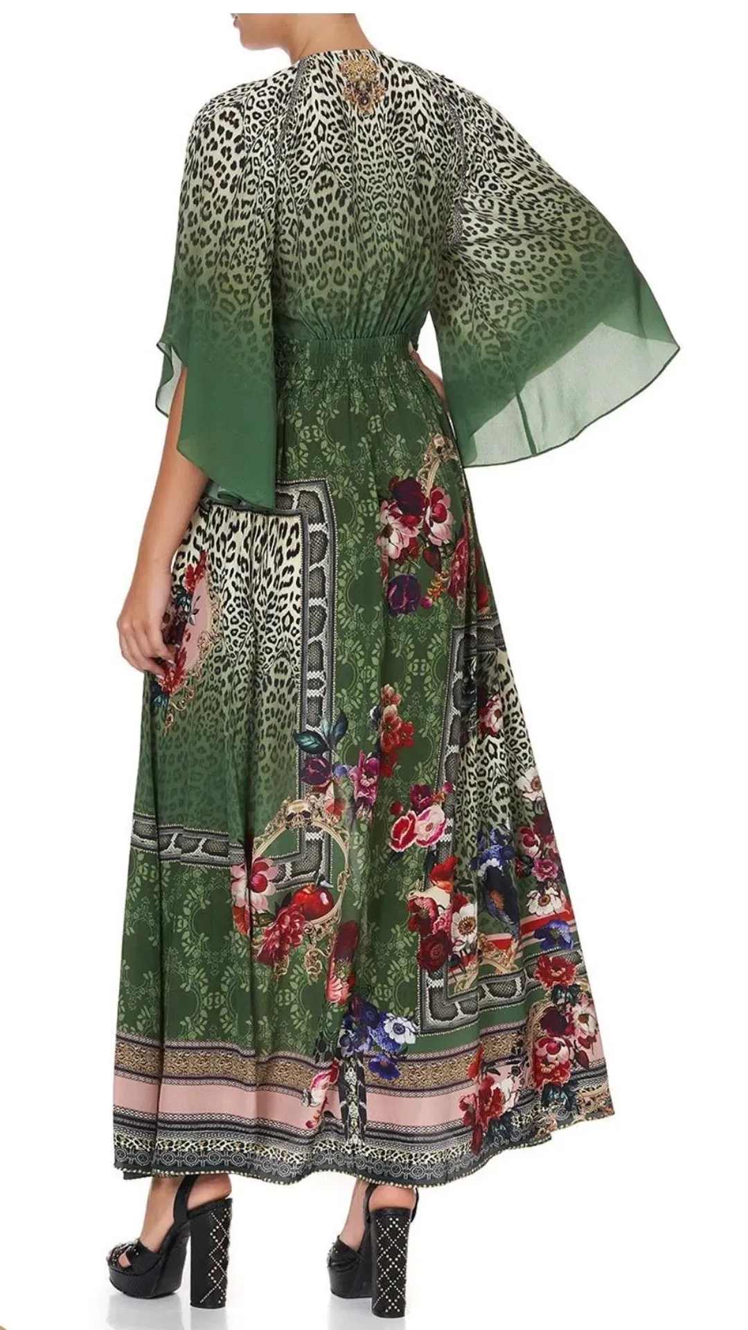 Camilla Tales of Time Long Dress with Smocked Waist Print Size S / Au 10  for rent on The Volte - main image