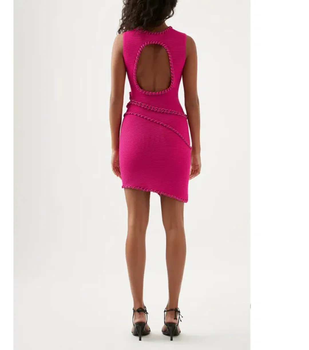 Aje Undulating Cut Out Mini Dress Pink Size 8 / S for rent on The Volte - main image