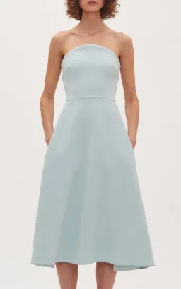 Dion Lee Concave Crepe Strapless Midi Dress Seafoam Size 4 for rent on The Volte - image 2