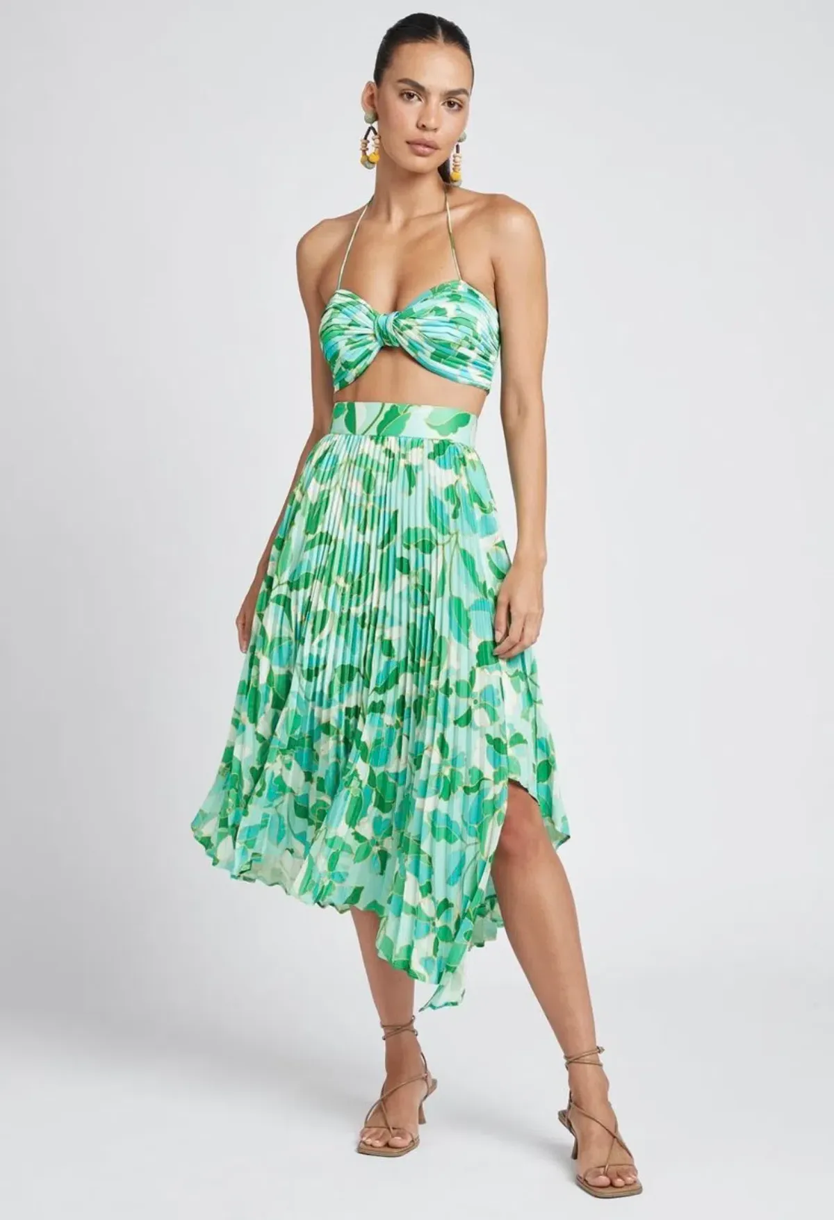 Sheike Kyoto Crop Top and Midi Skirt Set Floral Size 8 for rent on The Volte - main image