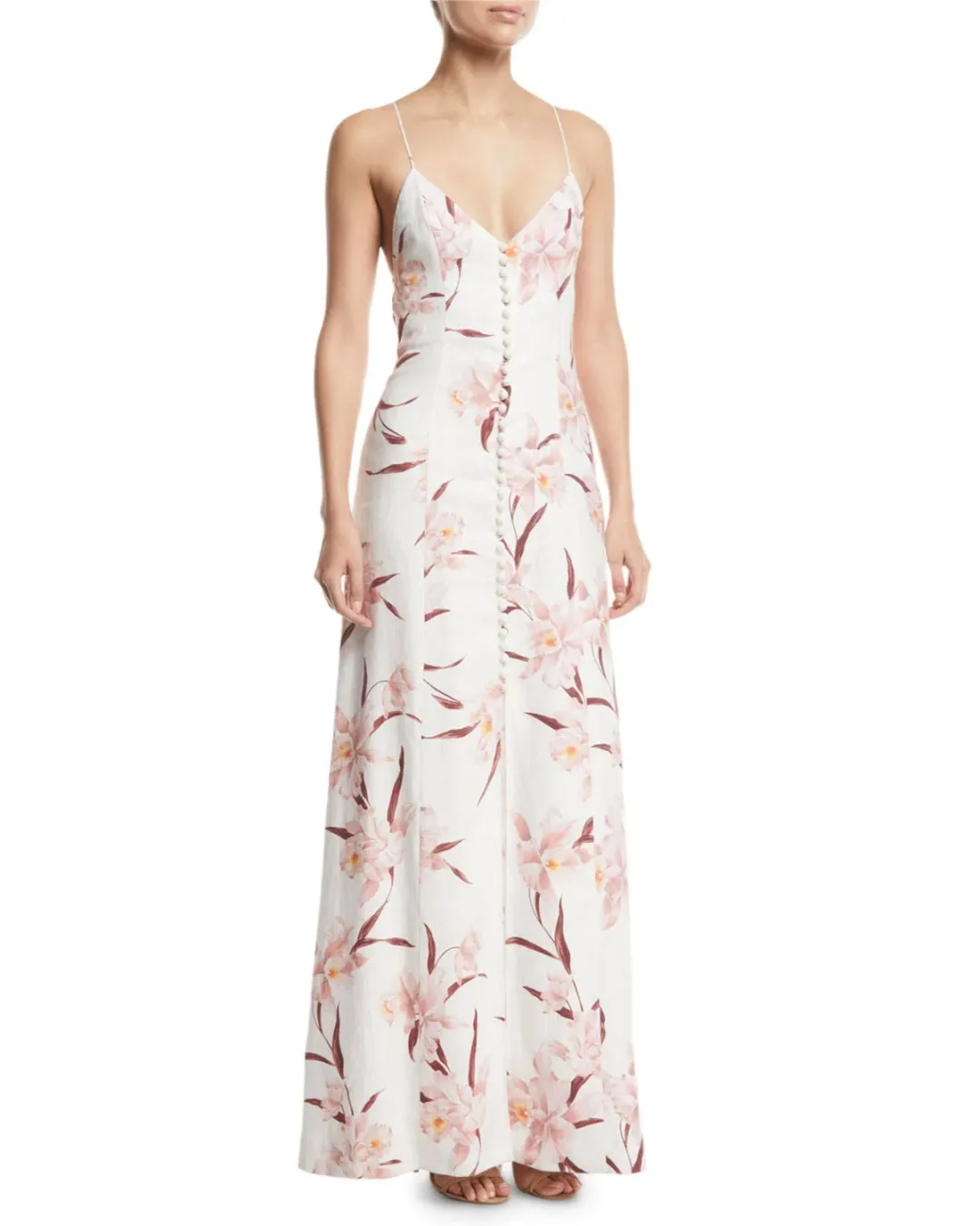 Zimmermann Corsage Linen Maxi Slip Dress Floral Size 2 / AU 12 for rent on The Volte - main image