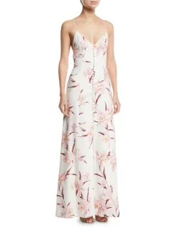 Zimmermann Corsage Linen Maxi Slip Dress Floral Size 2 / AU 12 for rent on The Volte - image 1