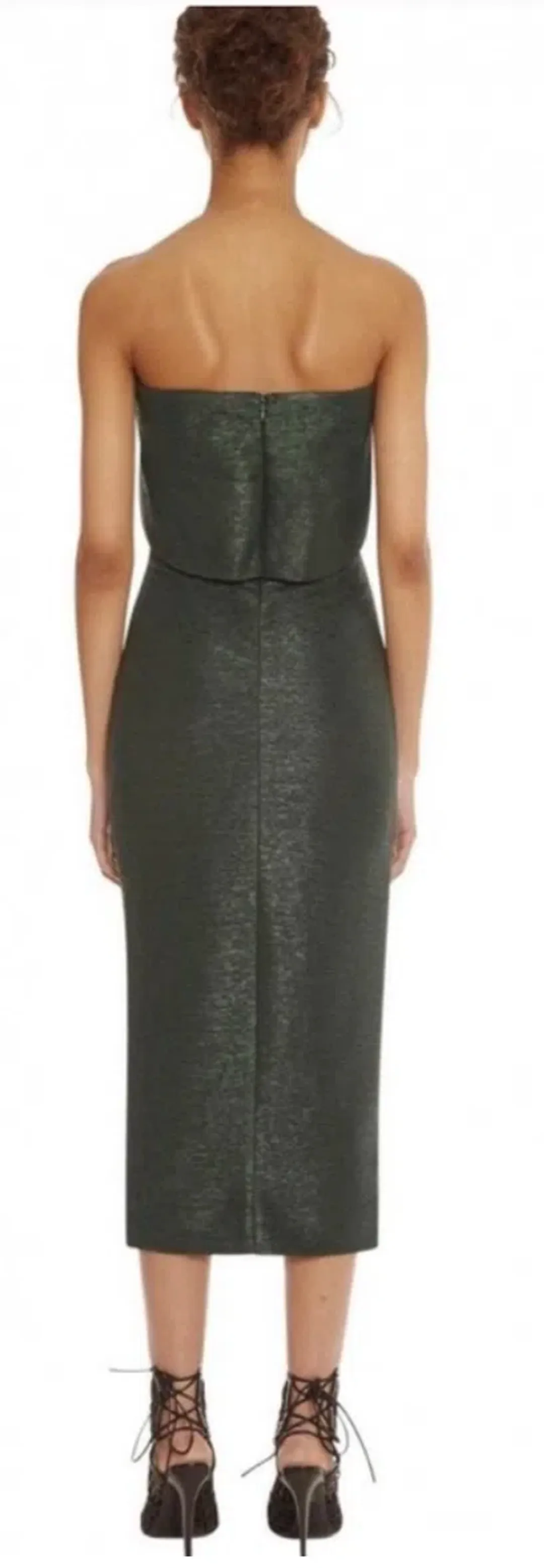 AQAQ Ripple Midi Dress Green Size 12  for rent on The Volte - main image