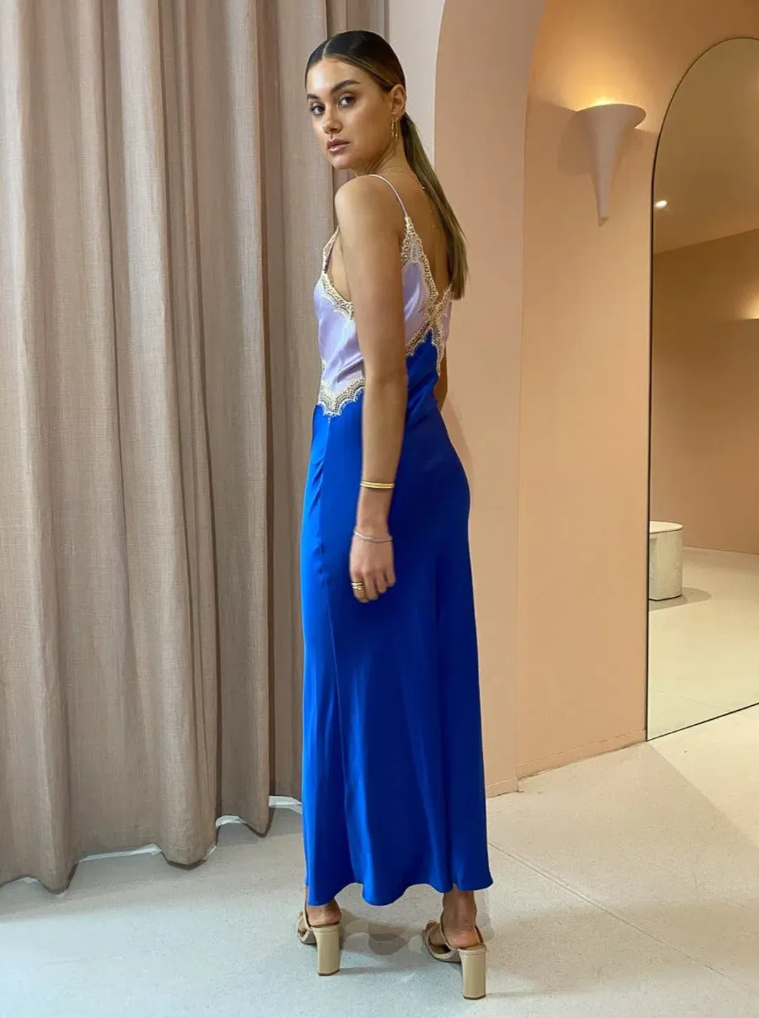 Ginia Sadie Dress in Lilac/Blue Size 10 for rent on The Volte - main image