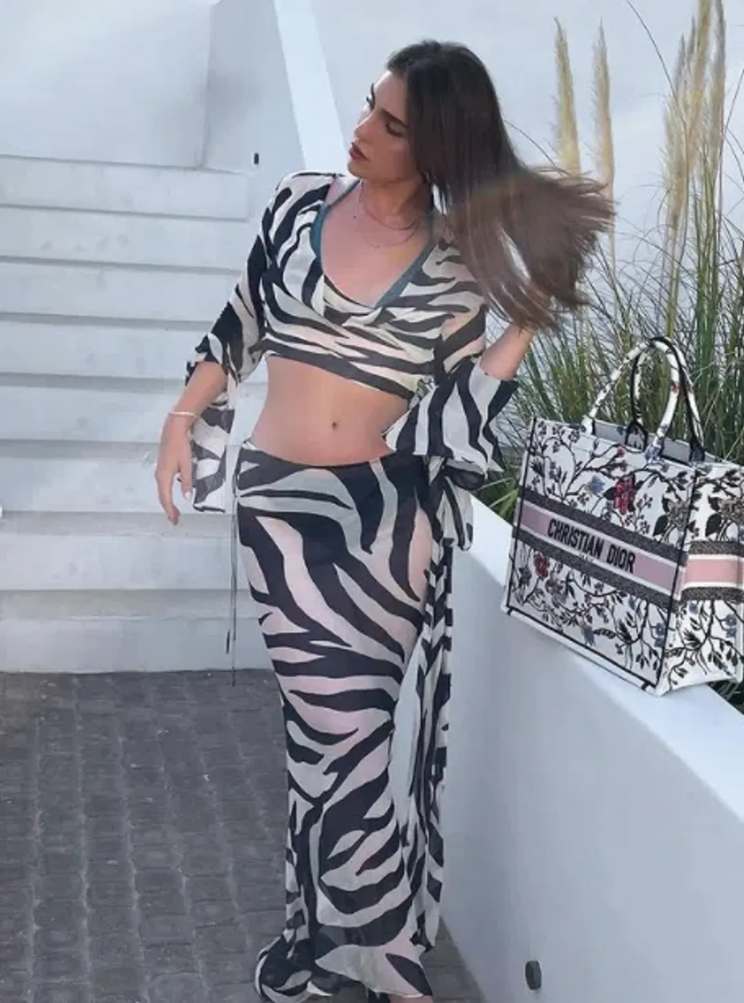 Rat & Boa Lazure Skirt and Blouse Set Print Size 10 for rent on The Volte - main image