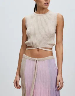 Andean Collective Tri Colore Skirt & Lara Tie Top Set Cream/Tri Colore Size 8 for rent on The Volte - image 3