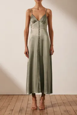 Shona Joy La Lune Cocktail Midi Dress in Sage Size 8 for rent on The Volte - image 1