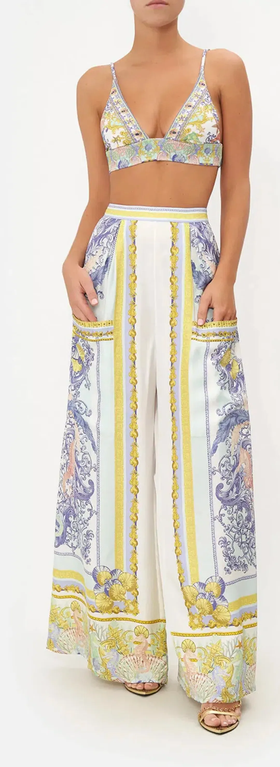 Camilla Wide Leg Trouser Star of the Sea Print Size XS/AU 6 for rent on The Volte - main image