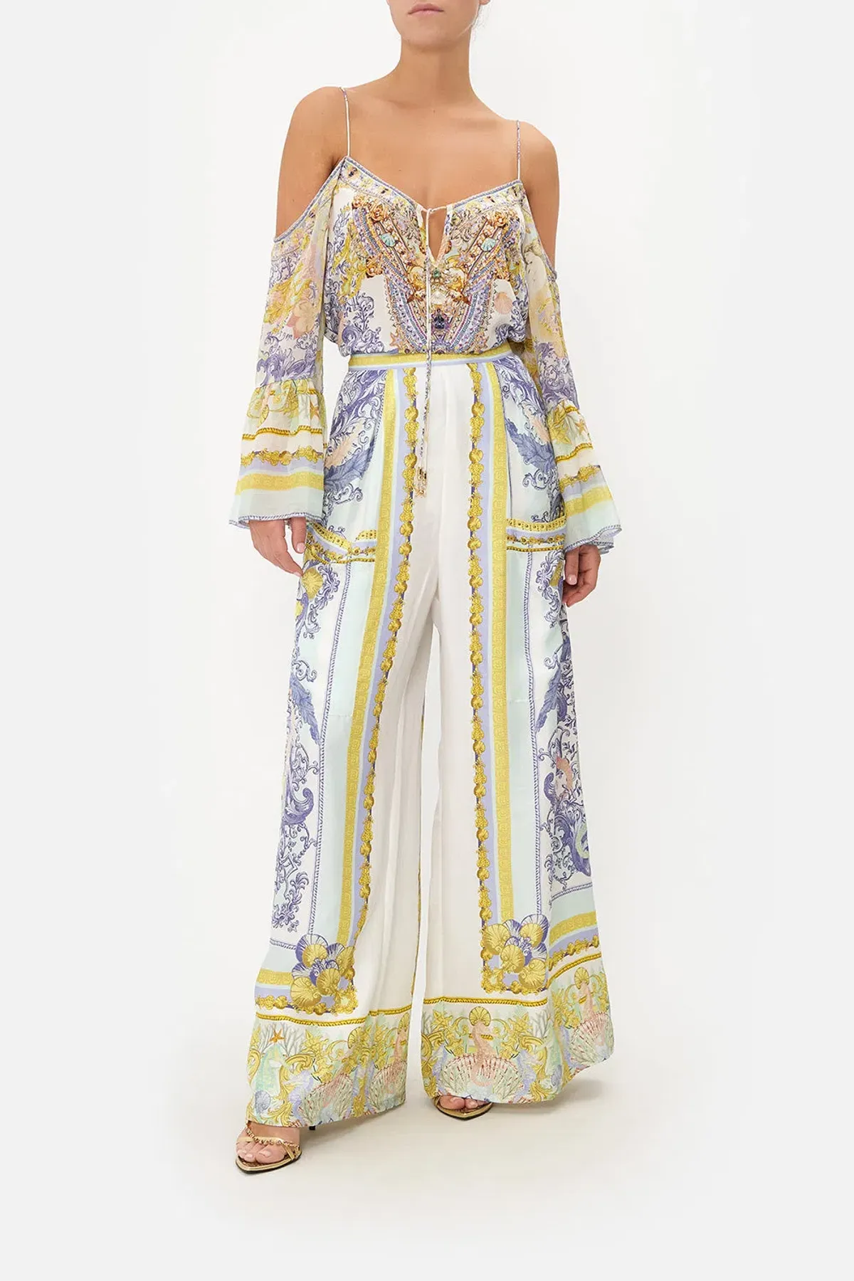 Camilla Wide Leg Trouser Star of the Sea Print Size XS/AU 6 for rent on The Volte - main image