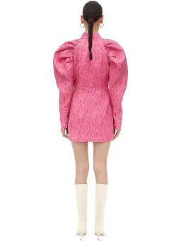 Rotate by Birger Christensen Pink Carnation Puff Sleeve Size 8 for rent on The Volte - image 5