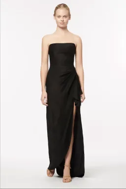 Manning Cartell Asymmetrical Games Strapless Gown Black Size 6 for rent on The Volte - image 1