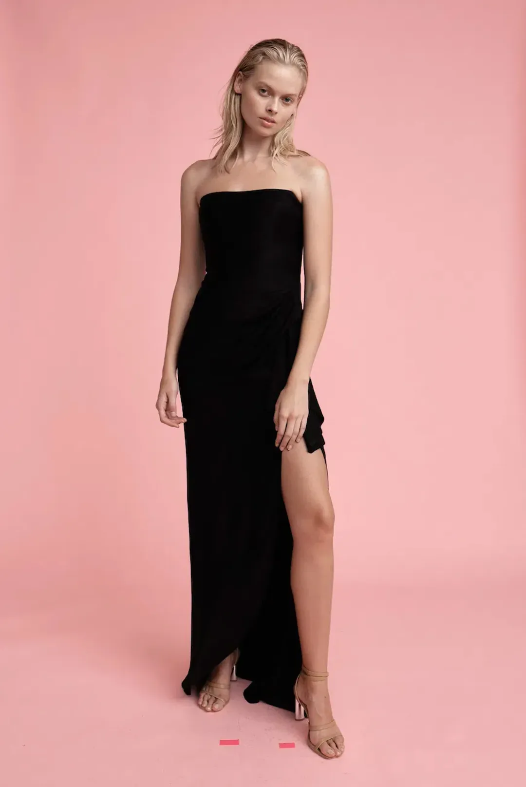 Manning Cartell Asymmetrical Games Strapless Gown Black Size 6 for rent on The Volte - main image