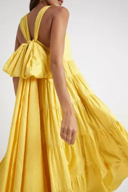 AJE Solstice Tiered Maxi Dress Daisy Yellow Size 10 for rent on The Volte - image 2