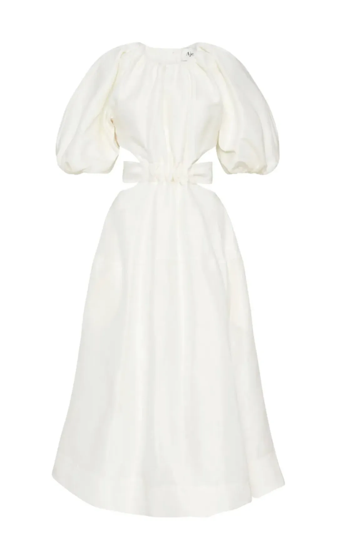 Aje Mimosa Cut Out Midi Dress White Size 8  for rent on The Volte - main image