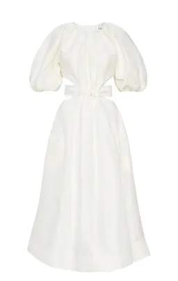 Aje Mimosa Cut Out Midi Dress White Size 8  for rent on The Volte - image 3