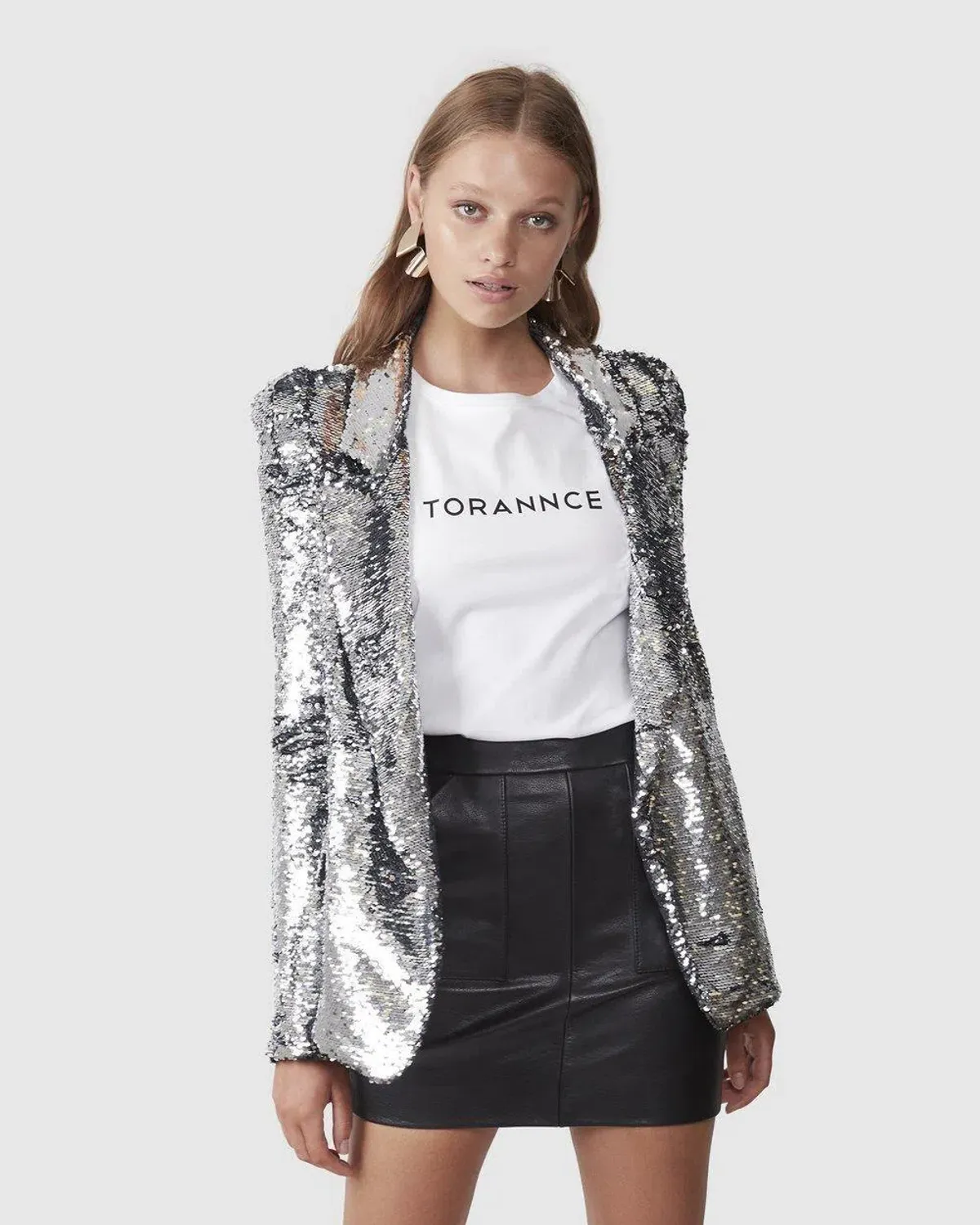 Torannce Shine Bright Jacket Silver Size 6 for rent on The Volte - main image
