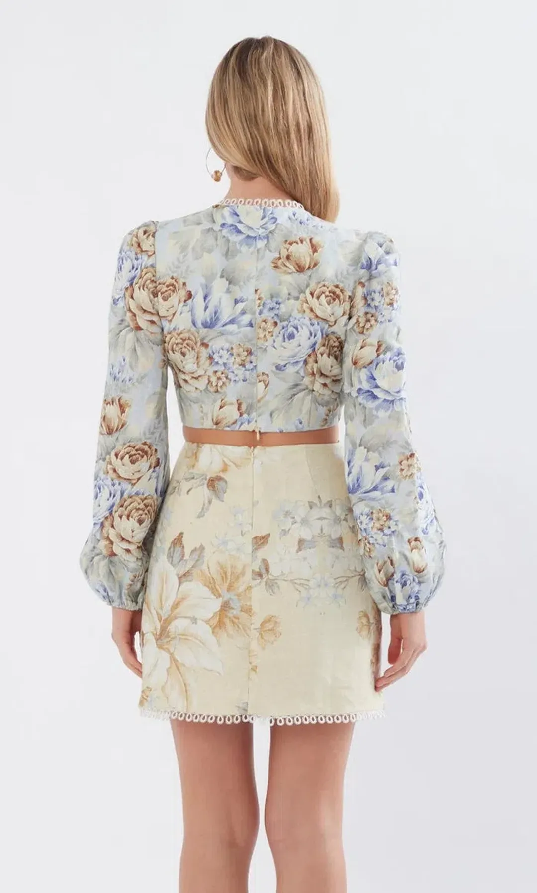 Sonya Moda Botanica Linen Cutout Dress Floral Size 0/Au 6 for rent on The Volte - main image