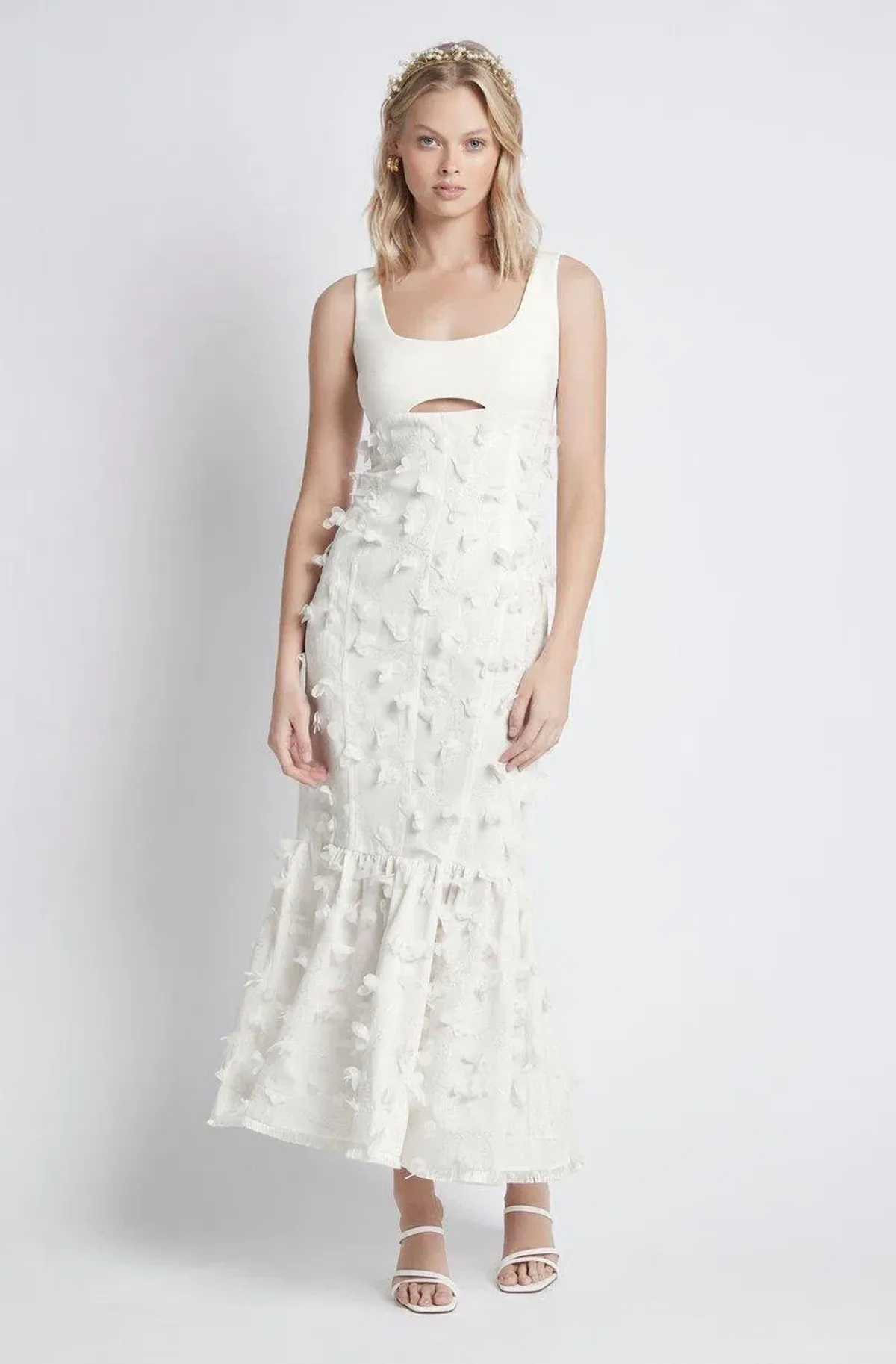 Sheike Petal Dreams Midi Dress White Size 8 for rent on The Volte - main image