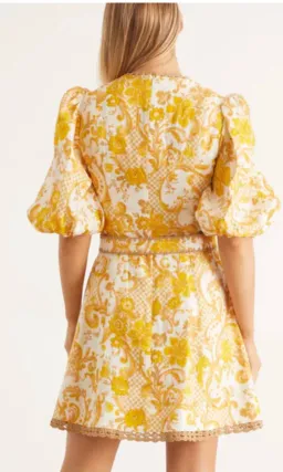 Zimmermann Postcard Mini Dress Yellow Size 1/ AU 10 for rent on The Volte - image 4