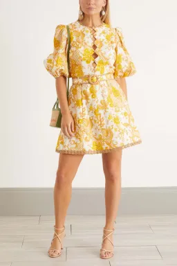 Zimmermann Postcard Mini Dress Yellow Size 1/ AU 10 for rent on The Volte - image 1