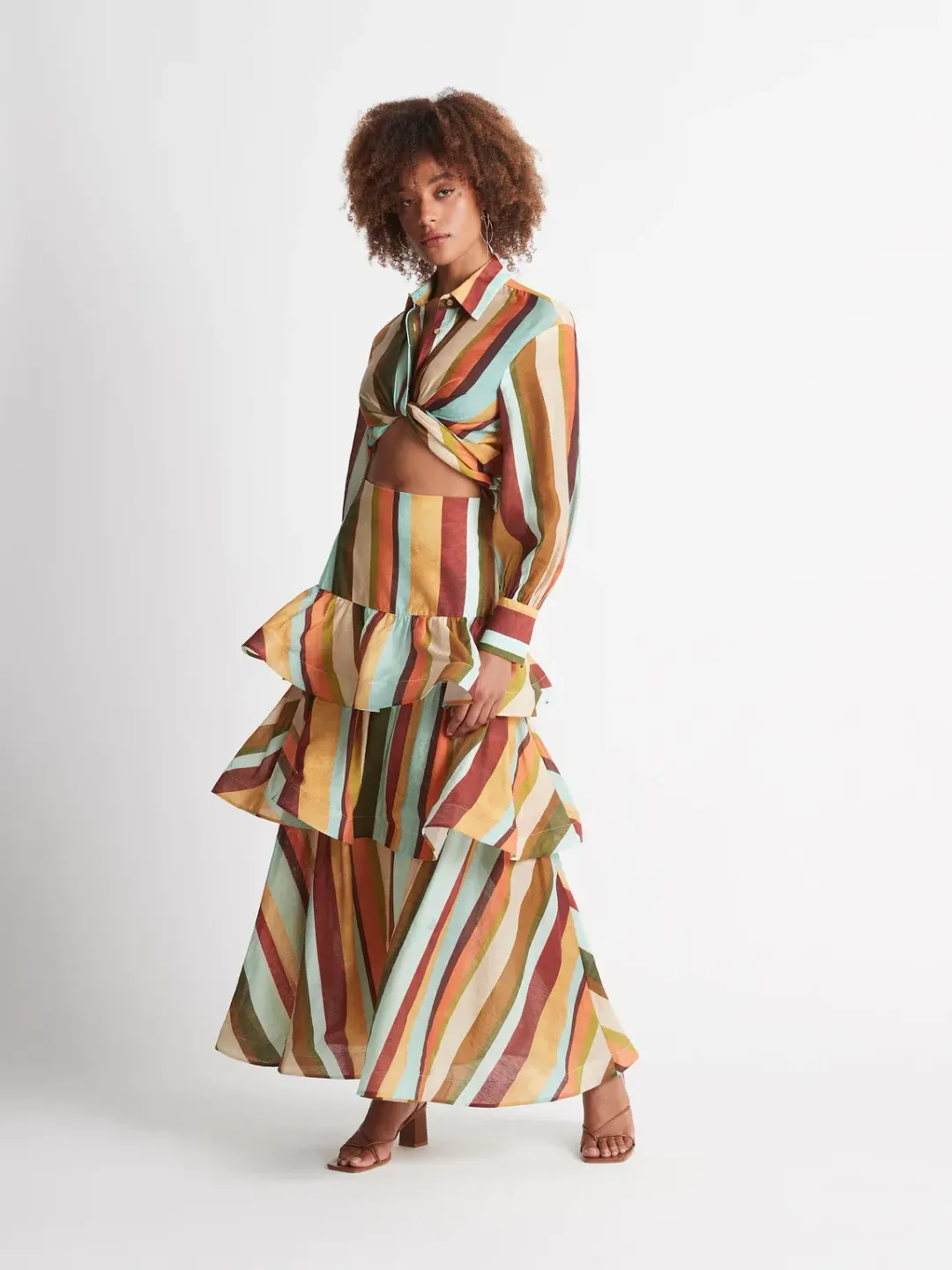 Shieke Lyon Stripe Skirt Multi Print Size 10 for rent on The Volte - main image