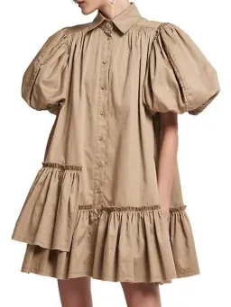 Aje Ambience Shirt Dress Brown Size 8 for rent on The Volte - image 3