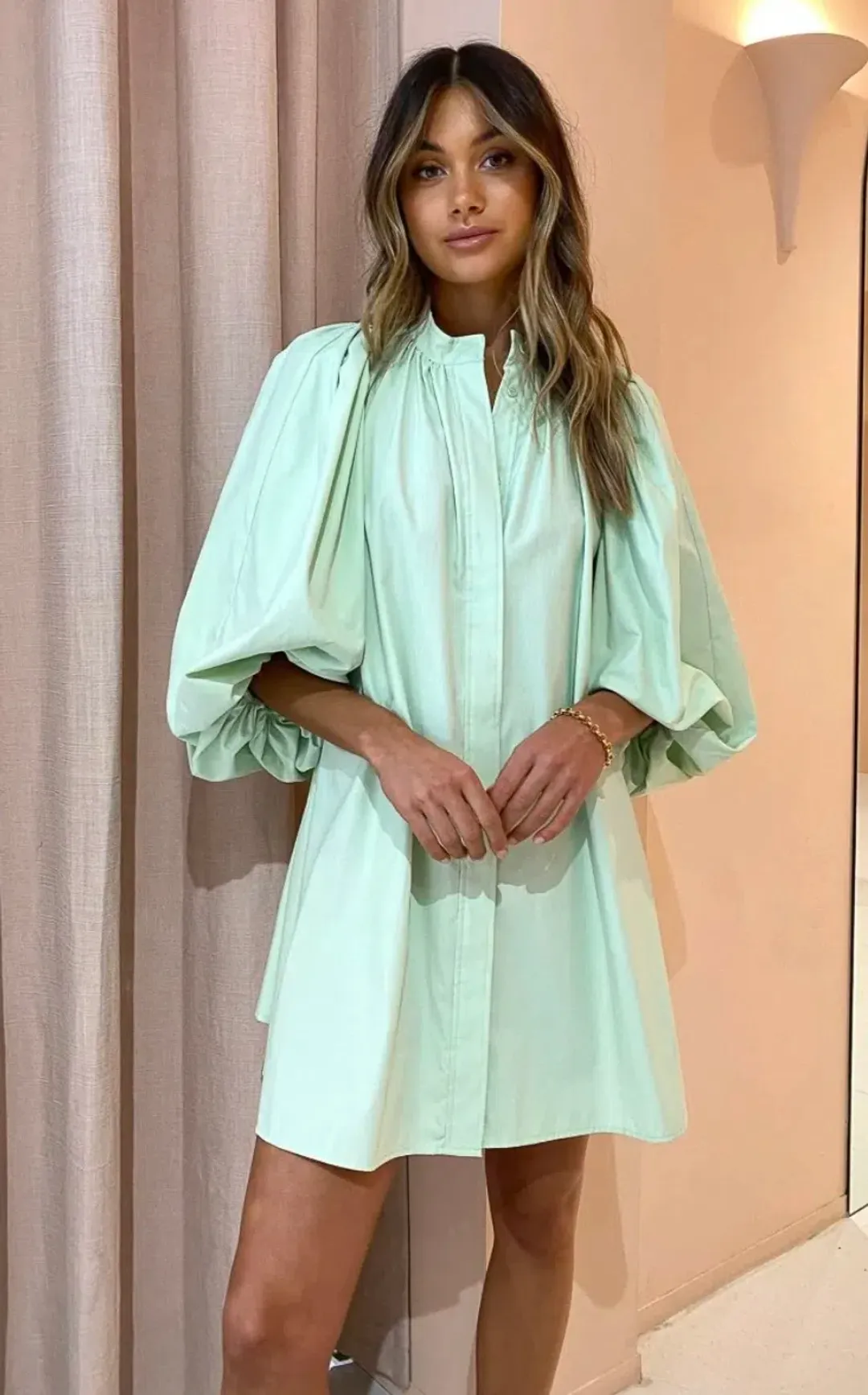 Camilla and Marc Kyra Mini Dress Sour Apple Size 14  for rent on The Volte - main image