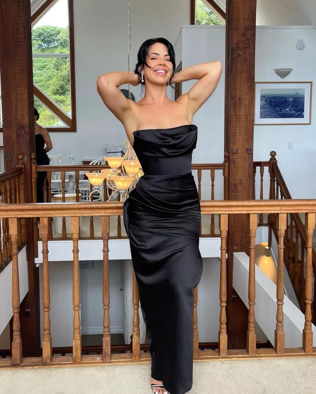 House of CB Adrienne Strapless Corset Maxi Dress Black Size S / Au 8  for rent on The Volte - main image