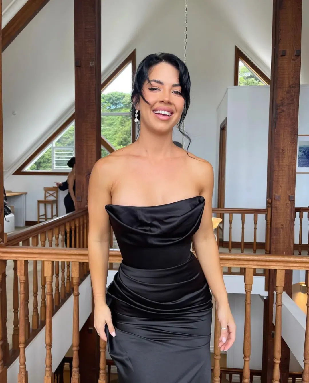 House of CB Adrienne Strapless Corset Maxi Dress Black Size S / Au 8  for rent on The Volte - main image