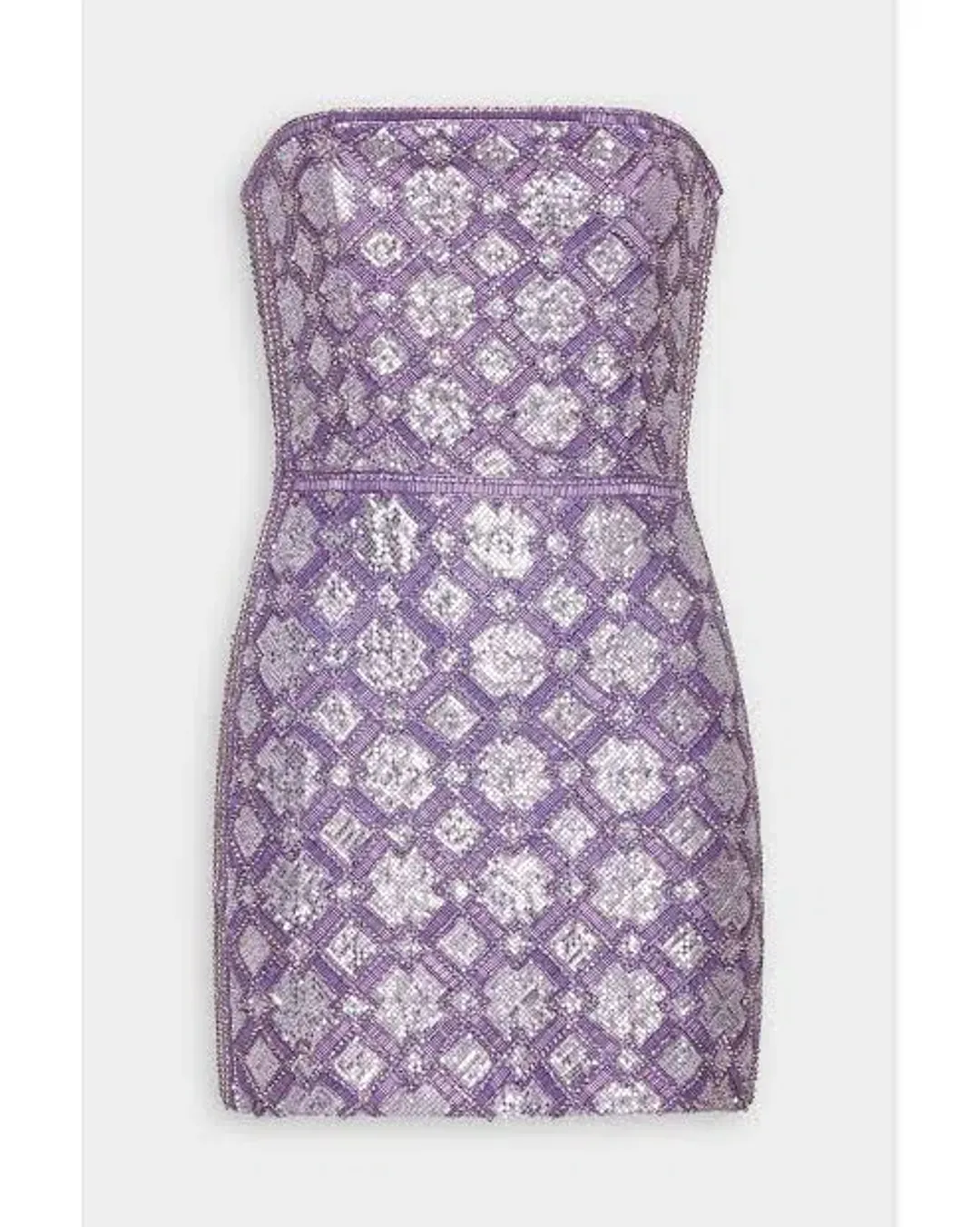 Retrofete ‘Heather’ Lilac Beaded Mini Dress for rent on The Volte - main image