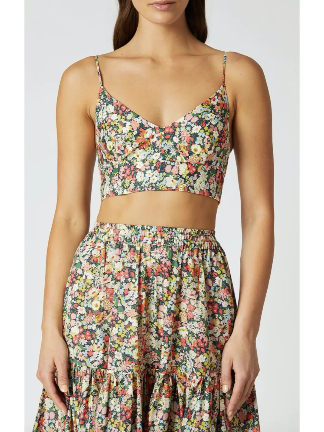 Scanlan Theodore Floral Bralette and Skirt Set Floral Size AU 6 for rent on The Volte - main image