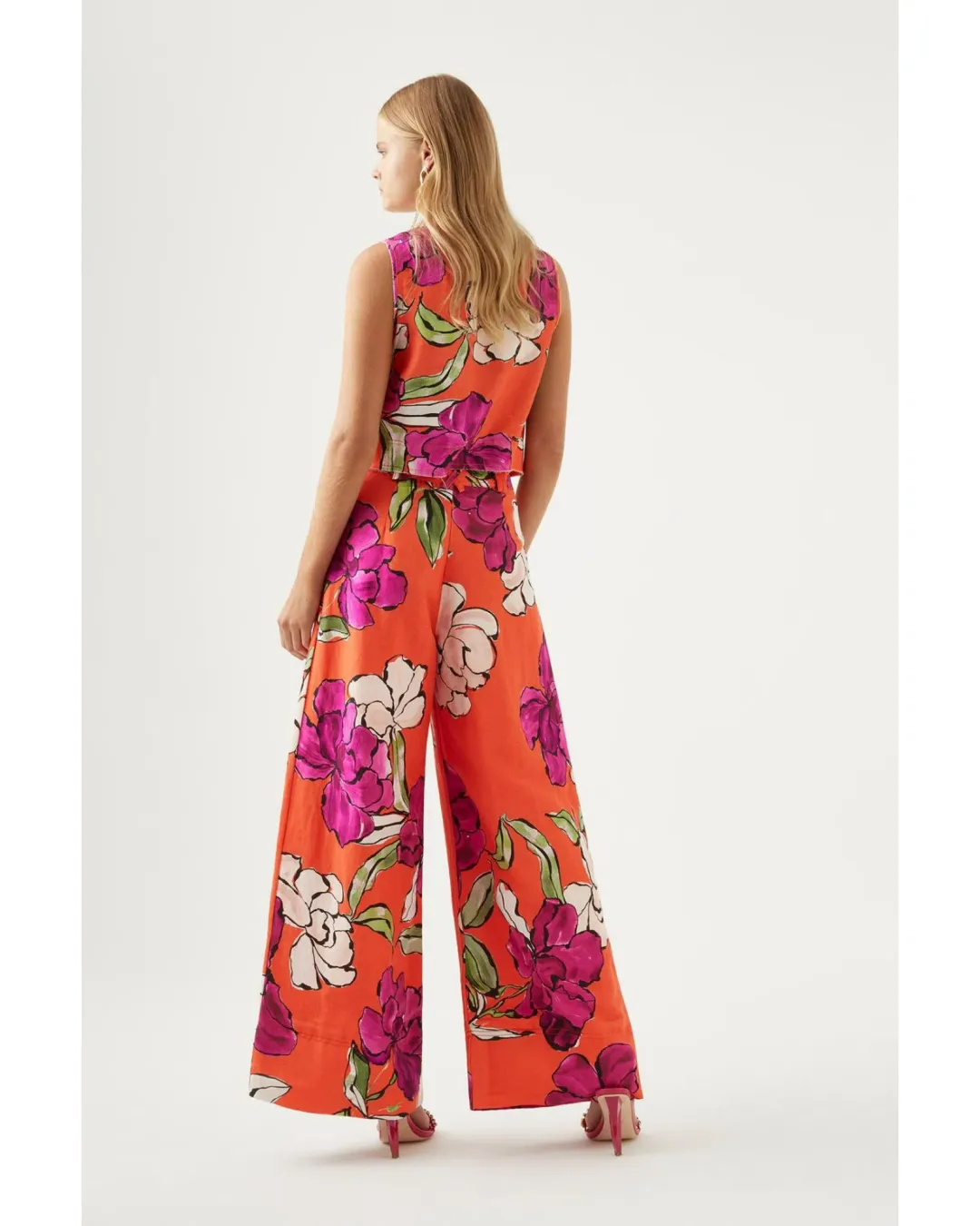 Aje Dazzling Floral Wide Leg Pant in Vivid Camellia Size XL / AU 14  for rent on The Volte - main image