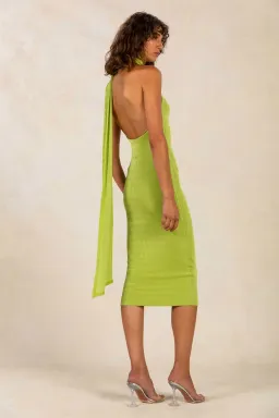 Misha Nicollette Slinky Jersey Midi Dress Green Size 10/M for rent on The Volte - image 3
