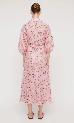 Scanlan Theodore Linen Foulard Shirt Dress Pink Size 10 for rent on The Volte - image 2