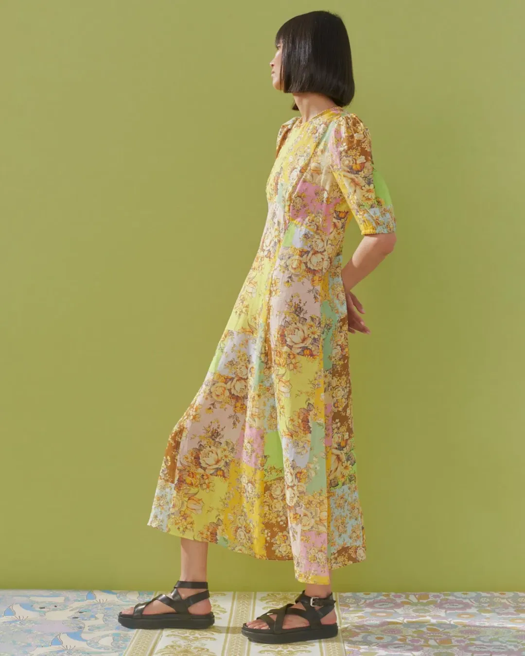 Alémais Matilde Midi Dress Floral Size 12 for rent on The Volte - main image