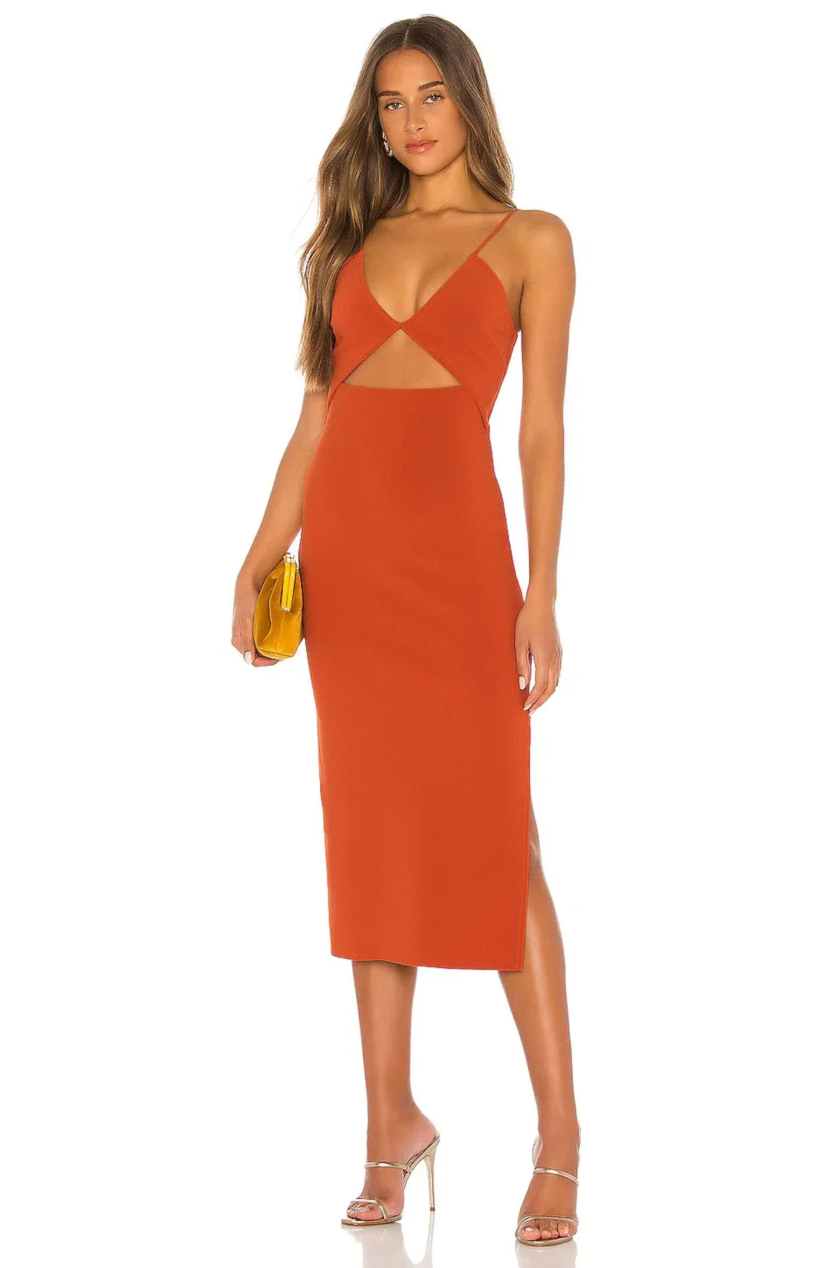 Bec & Bridge Ruby Midi Dress Rust Size 14  for rent on The Volte - main image