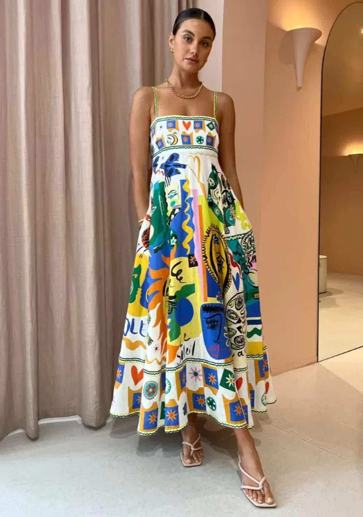 Alemais Soleil Maxi Sundress Multi Size 10 for rent on The Volte - main image